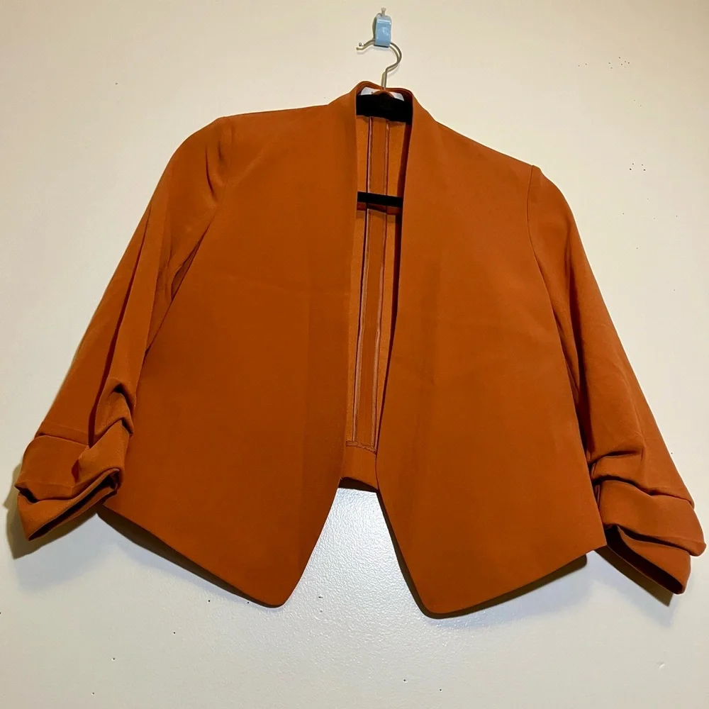 Babaton Vibrant Pumpkin Orange Blazer-unlined, but elegantly stitched - Picture 15 of 16
